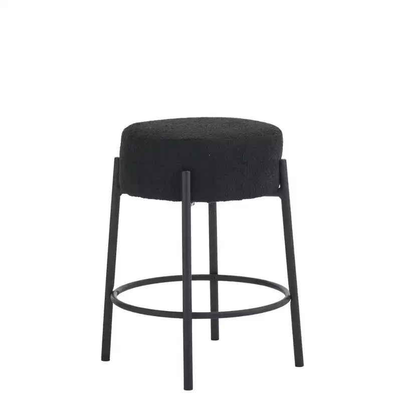 HOMLUX Lot de 2 tabourets de bar ronds Hauteur comptoir Chaises de salle à manger de cuisine Blanc/Noir