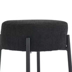 HOMLUX Lot de 2 tabourets de bar ronds Hauteur comptoir Chaises de salle à manger de cuisine Blanc/Noir