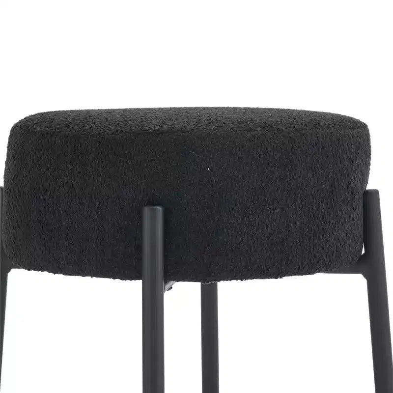 HOMLUX Lot de 2 tabourets de bar ronds Hauteur comptoir Chaises de salle à manger de cuisine Blanc/Noir