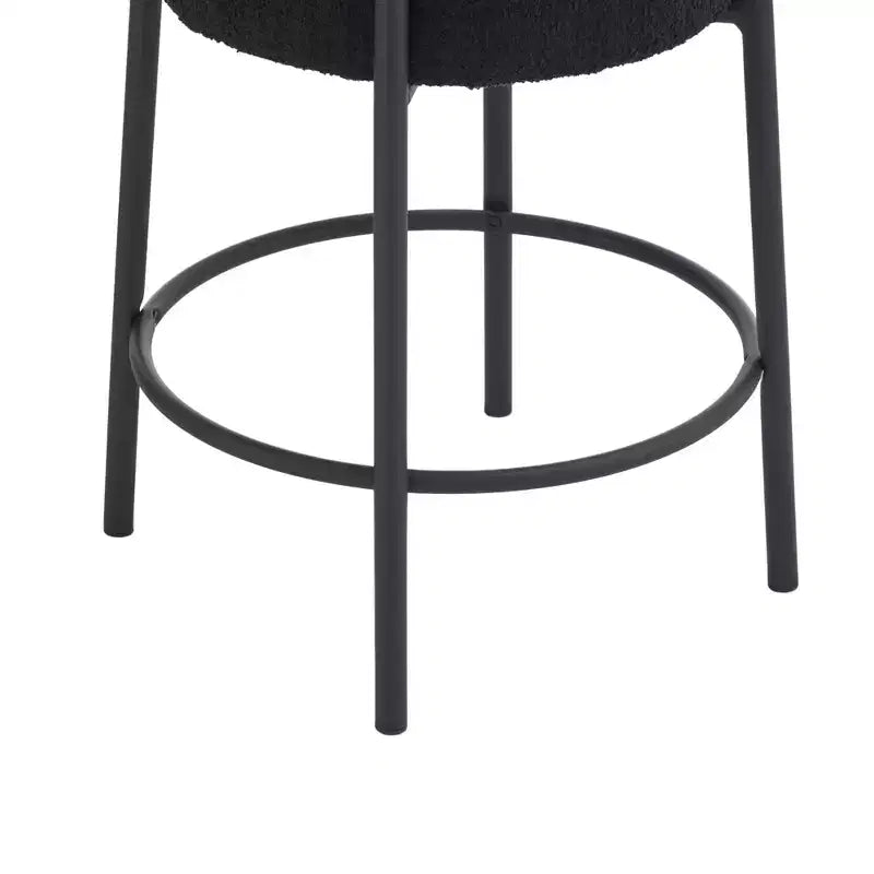 HOMLUX Lot de 2 tabourets de bar ronds Hauteur comptoir Chaises de salle à manger de cuisine Blanc/Noir
