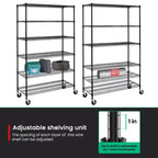 Étagère à 6 niveaux en fil métallique FDW, étagère de rangement robuste en métal, étagères de garage avec roulettes