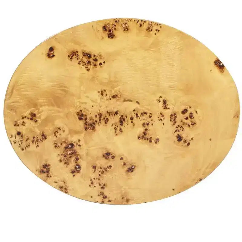 Jennifer Taylor Home Nebula 20 Table d'appoint ovale à pilier, en bois de loupe marron naturel chaud
