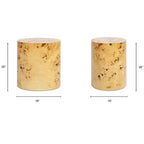 Jennifer Taylor Home Nebula 20 Table d'appoint ovale à pilier, en bois de loupe marron naturel chaud