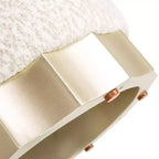 JTH LUXE Hampton Pouf capitonné rond de 18 po avec base festonnée,
