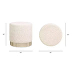 JTH LUXE Hampton Pouf capitonné rond de 18 po avec base festonnée,