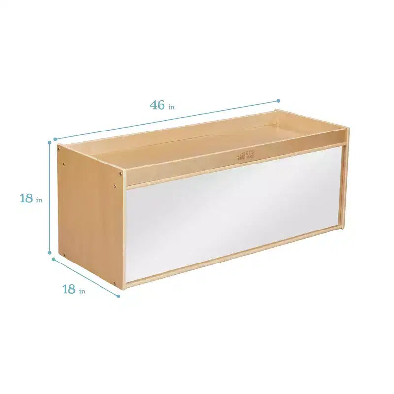 Meuble de rangement double face ECR4Kids avec plateau d'activités et miroir, mobilier de classe