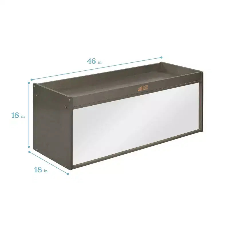 Meuble de rangement double face ECR4Kids avec plateau d'activités et miroir, mobilier de classe