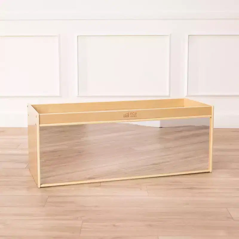 Meuble de rangement double face ECR4Kids avec plateau d'activités et miroir, mobilier de classe