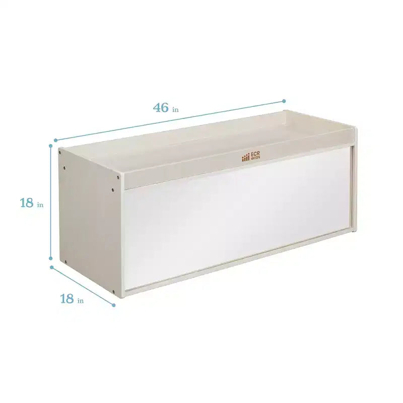 Meuble de rangement double face ECR4Kids avec plateau d'activités et miroir, mobilier de classe