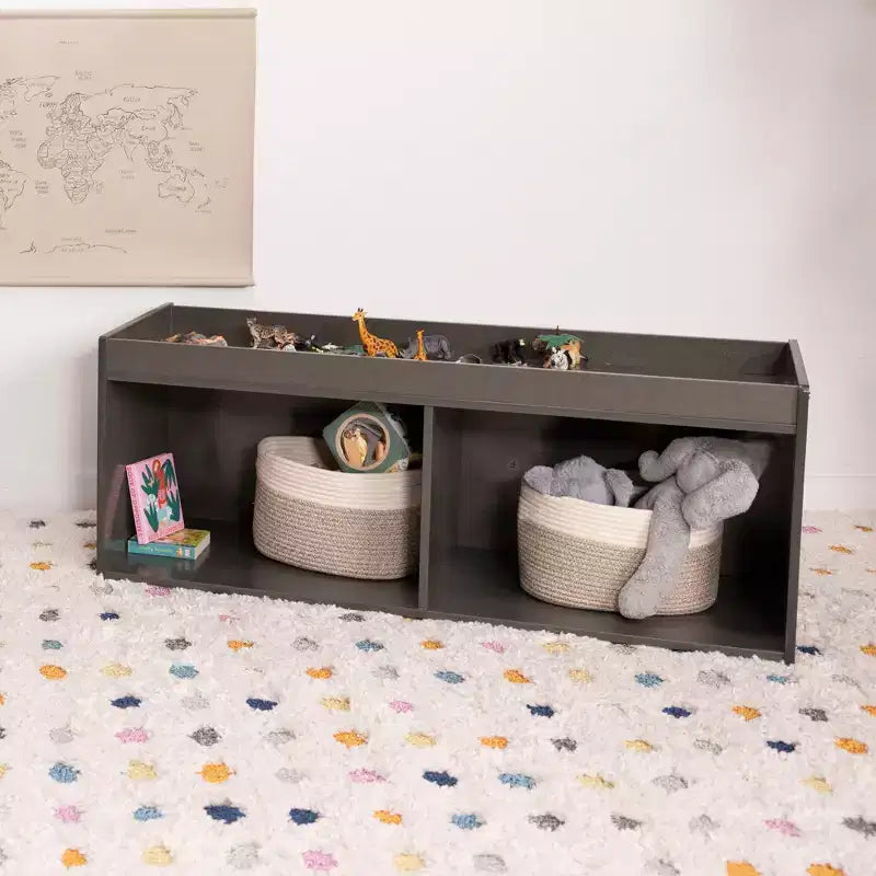 Meuble de rangement double face ECR4Kids avec plateau d'activités et miroir, mobilier de classe
