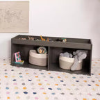 Meuble de rangement double face ECR4Kids avec plateau d'activités et miroir, mobilier de classe