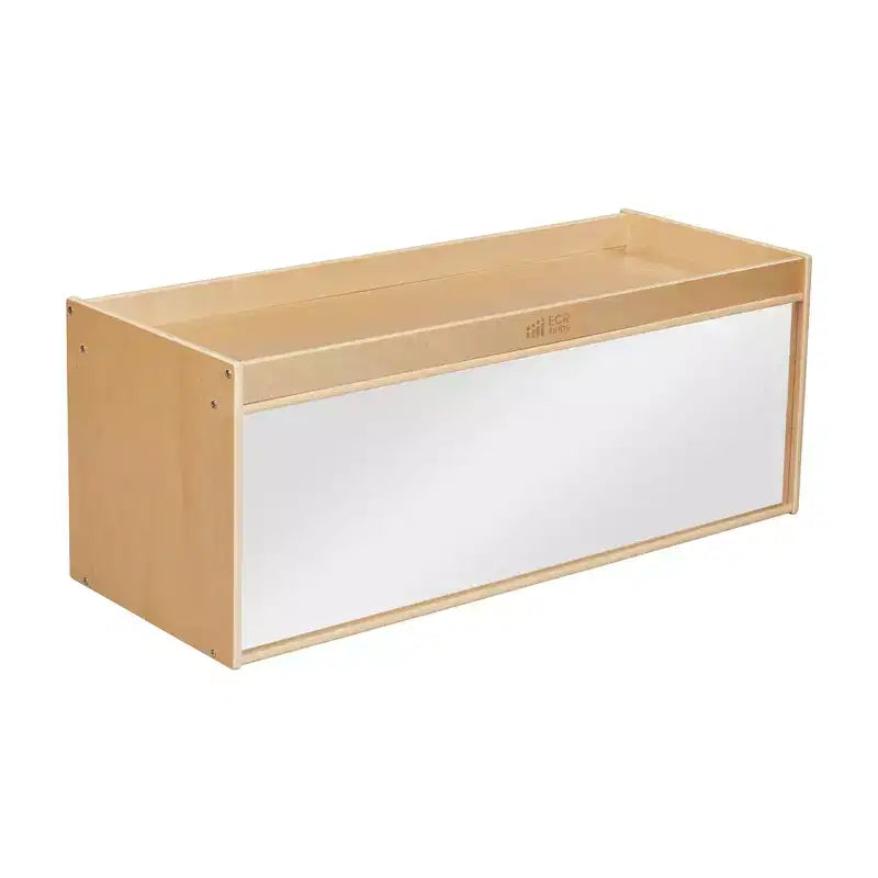 Meuble de rangement double face ECR4Kids avec plateau d'activités et miroir, mobilier de classe