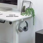 Mount-It! Grand bureau d'angle électrique réglable en hauteur, bureau debout automatique avec réglage en hauteur ergonomique et fluide, cadre en acier, blanc