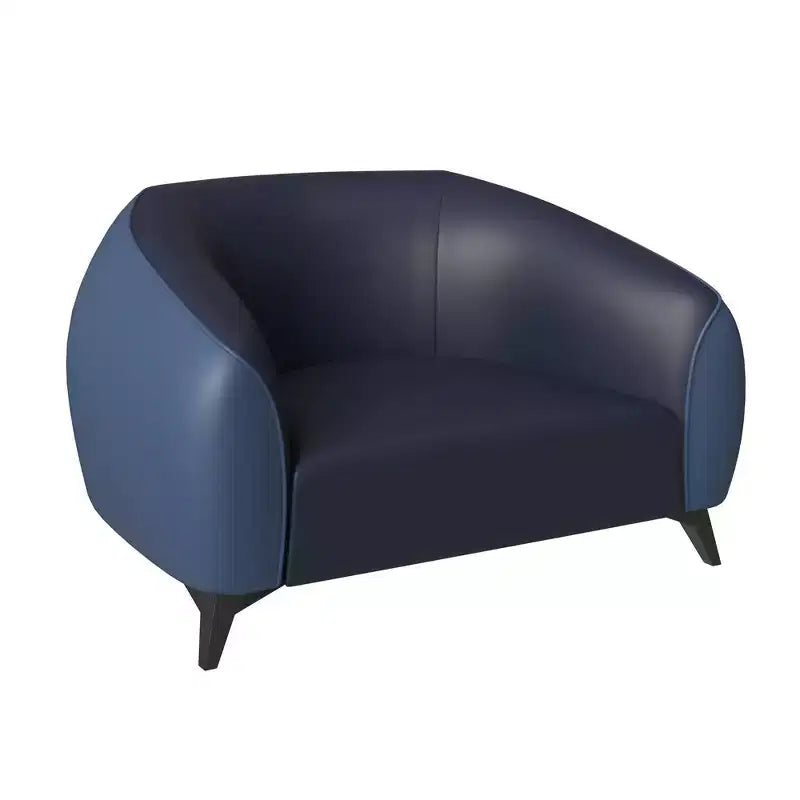 Fauteuil d'appoint en cuir une place Opula avec pieds en acier inoxydable, noir/blanc
