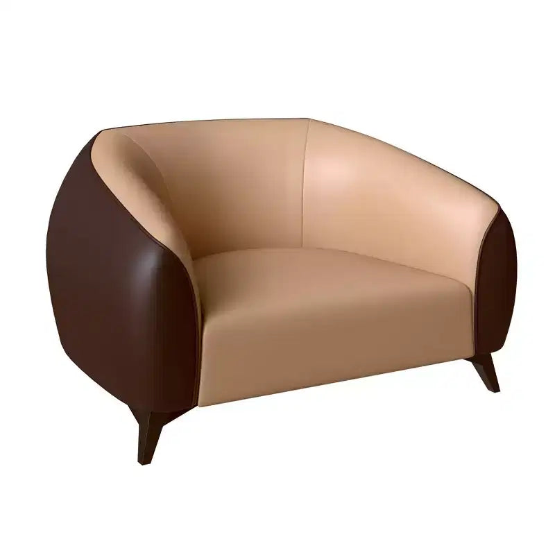 Fauteuil d'appoint en cuir une place Opula avec pieds en acier inoxydable, noir/blanc