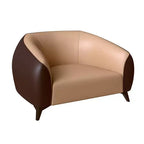 Fauteuil d'appoint en cuir une place Opula avec pieds en acier inoxydable, noir/blanc