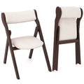 Costway Set of 2/4 Folding Chairs with Comfy Padded Backrest & Seat Natural Rubber Wood Frame