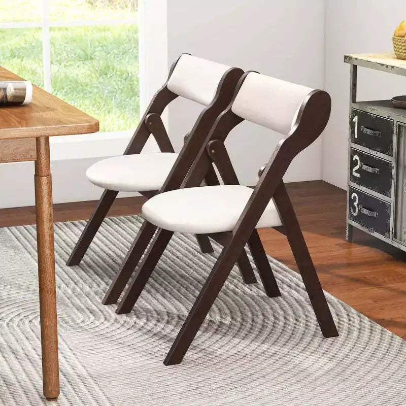Costway Lot de 2/4 chaises pliantes avec dossier et assise rembourrés confortables Structure en bois d'hévéa naturel