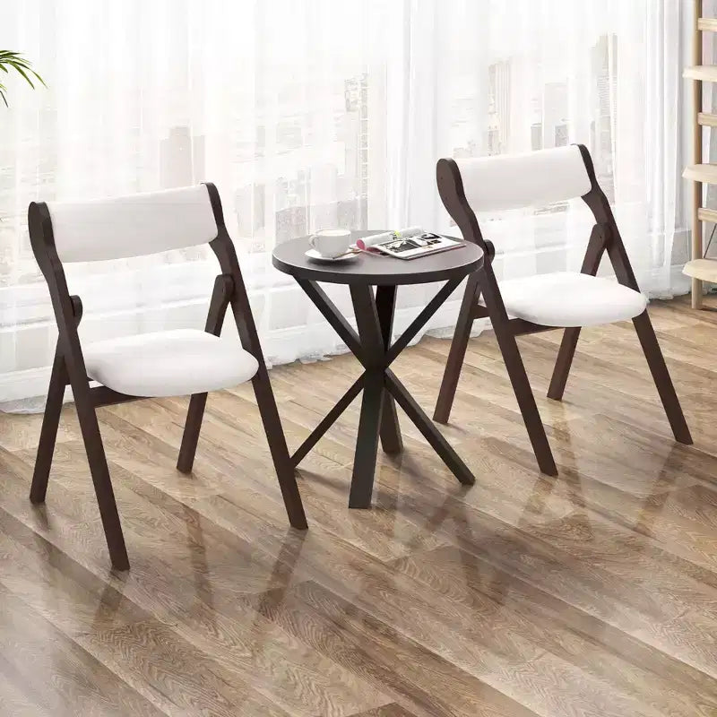 Costway Lot de 2/4 chaises pliantes avec dossier et assise rembourrés confortables Structure en bois d'hévéa naturel