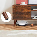 Meuble TV JIONJOY 60 Console multimédia avec rangements et étagères réglables