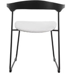 LeisureMod Lyra Series - Lot de 2 chaises de salle à manger modernes rembourrées, assise en cuir avec dossier en hêtre et pieds en fer, pour cuisine moderne, salle à manger, maison, café