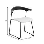 LeisureMod Lyra Series - Lot de 2 chaises de salle à manger modernes rembourrées, assise en cuir avec dossier en hêtre et pieds en fer, pour cuisine moderne, salle à manger, maison, café