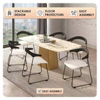 LeisureMod Lyra Series - Lot de 2 chaises de salle à manger modernes rembourrées, assise en cuir avec dossier en hêtre et pieds en fer, pour cuisine moderne, salle à manger, maison, café