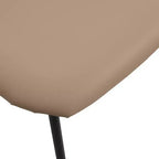 LeisureMod Lyra Series - Lot de 2 chaises de salle à manger modernes rembourrées, assise en cuir avec dossier en hêtre et pieds en fer, pour cuisine moderne, salle à manger, maison, café