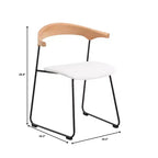 LeisureMod Lyra Series - Lot de 2 chaises de salle à manger modernes rembourrées, assise en cuir avec dossier en hêtre et pieds en fer, pour cuisine moderne, salle à manger, maison, café