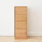 Nightstand with 4 Drawers, Wooden Bedside Table with Storage, Small Dresser Organizer, Freestanding Storage Cabinet for Bedroom Hallway Small Space
