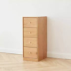 Table de chevet avec 4 tiroirs, table de chevet en bois avec rangement, petite commode de rangement, armoire de rangement autoportante pour chambre à coucher, couloir, petit espace