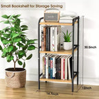 Étagère de rangement industrielle à 3 niveaux avec étagères en bois et cadre en métal, rangement compact pour la décoration intérieure