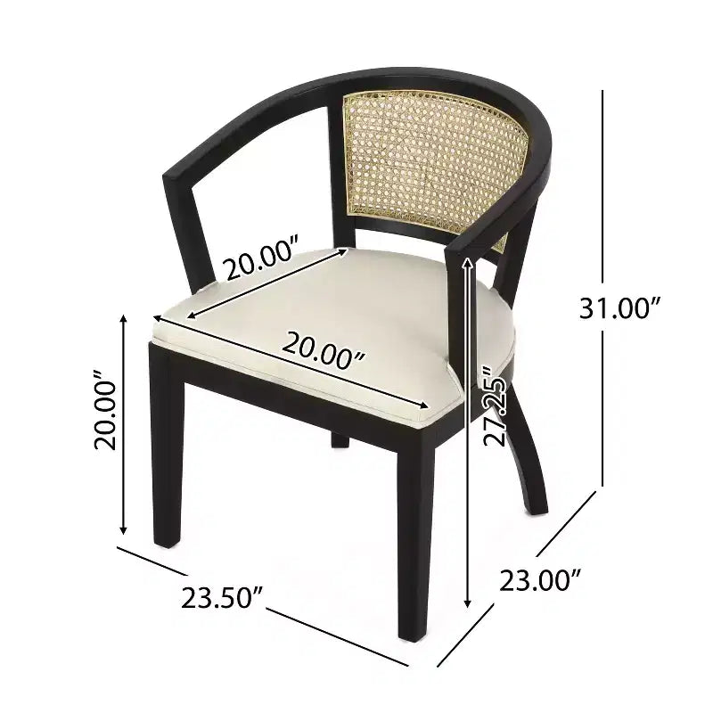 Chaises de salle à manger traditionnelles Christopher Knight Home Delwood en bois d'hévéa et cannage (lot de 2)
