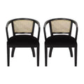Christopher Knight Home Delwood Traditional Upholstered Rubberwood and Cane Dining Chairs (Set of 2)