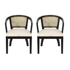 Chaises de salle à manger traditionnelles Christopher Knight Home Delwood en bois d'hévéa et cannage (lot de 2)
