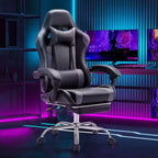 Chaise de jeu de course ergonomique JIONJOY avec dossier haut, soutien lombaire et accoudoirs réglables