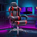 Chaise de jeu de course ergonomique JIONJOY avec dossier haut, soutien lombaire et accoudoirs réglables