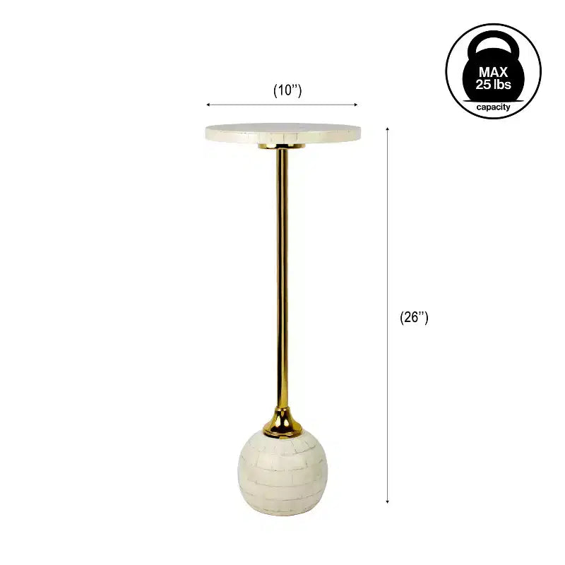 JONATHAN Y Evelyn 26 Table d'appoint/table basse moderne Glam en métal/résine avec plateau mosaïque