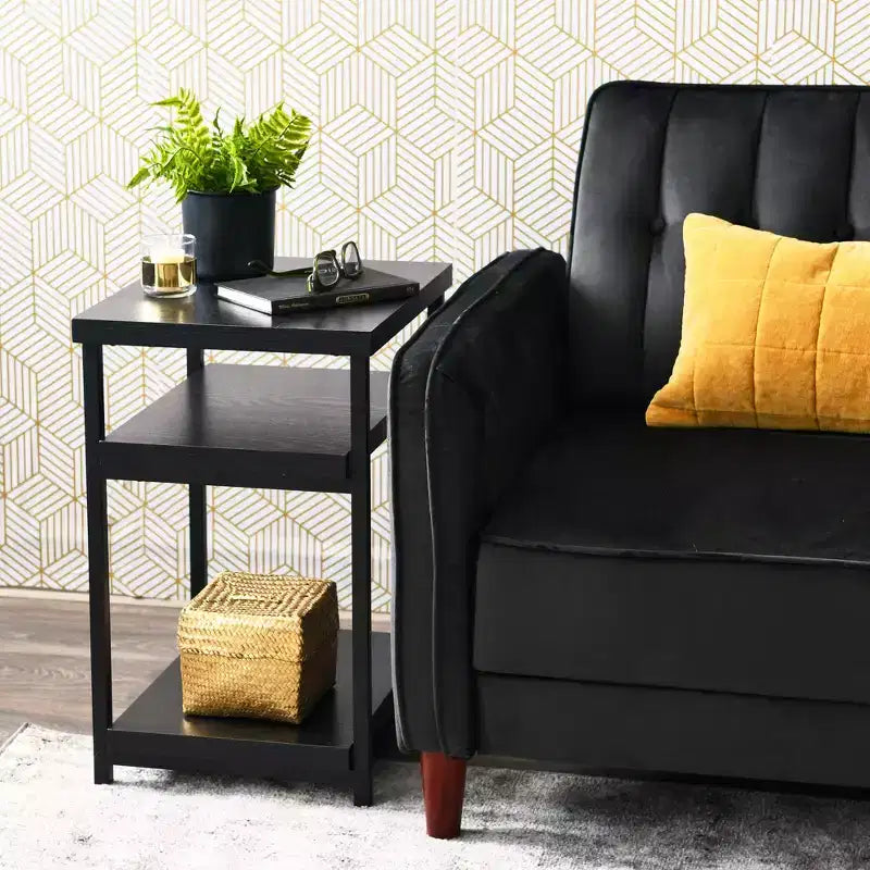 Table d'appoint rectangulaire Jamestown Household Essentials noire