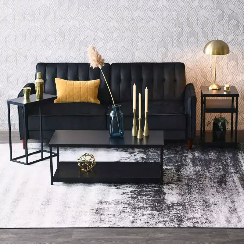 Table d'appoint rectangulaire Jamestown Household Essentials noire