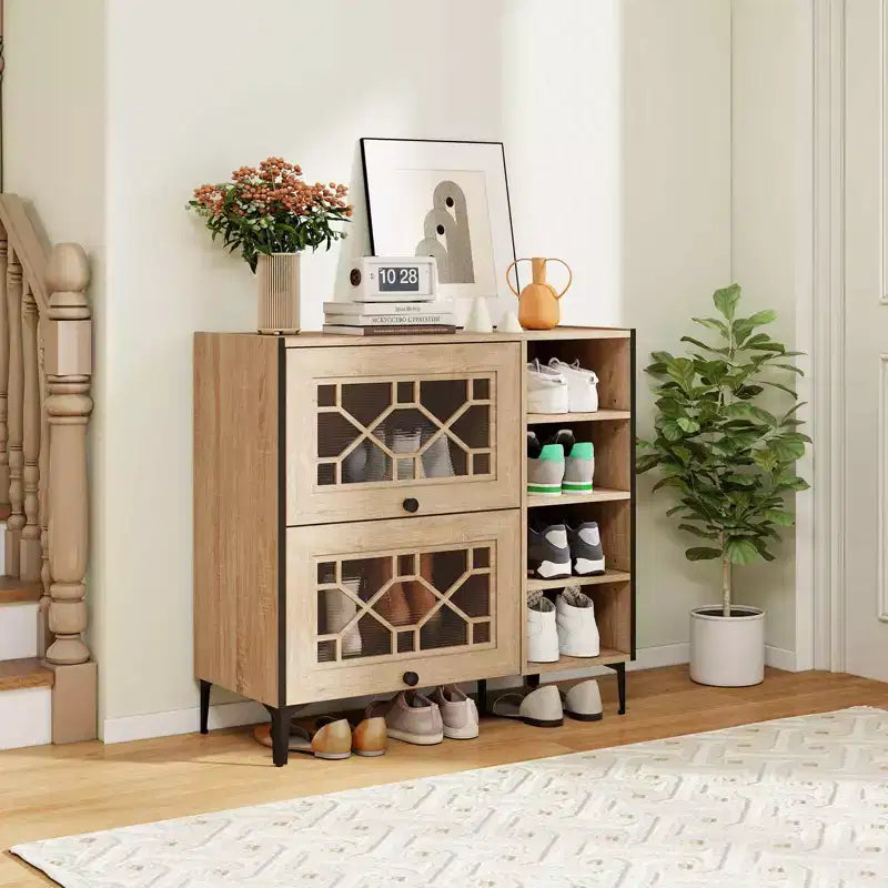 Armoire à chaussures Costway avec portes basculantes et étagères réglables et amovibles pour entrée