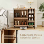 Armoire à chaussures Costway avec portes basculantes et étagères réglables et amovibles pour entrée