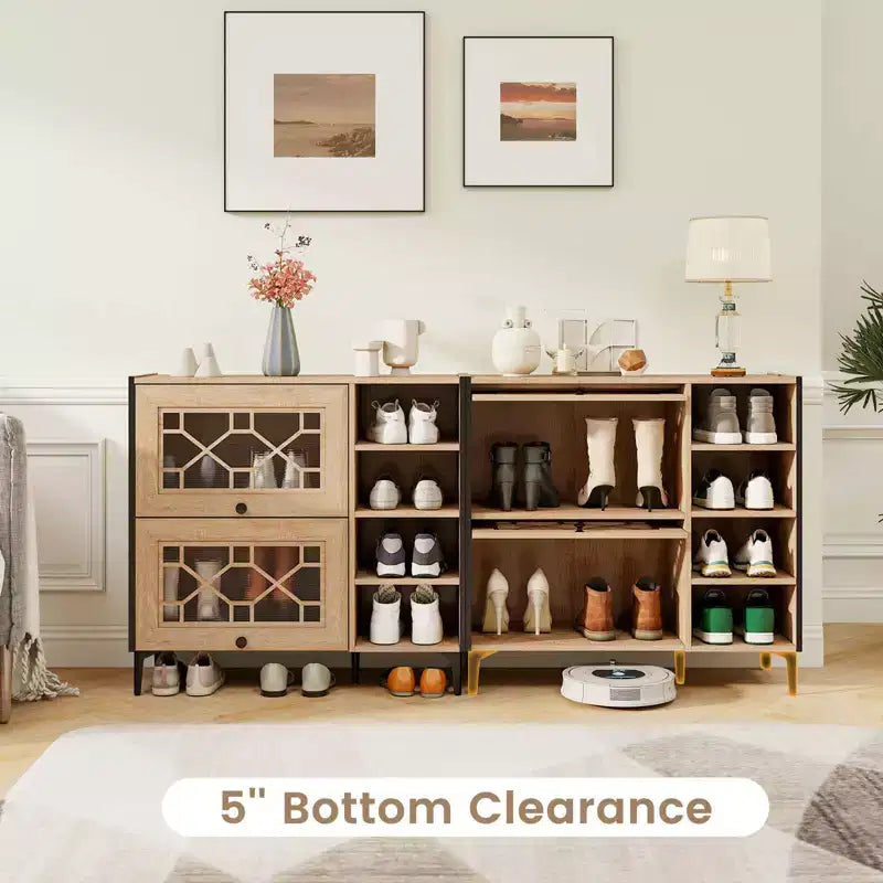 Armoire à chaussures Costway avec portes basculantes et étagères réglables et amovibles pour entrée