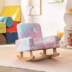 Costway Fauteuil à Bascule pour Enfants Rembourré en Flanelle avec Dossier Confortable Multicolore/Rose