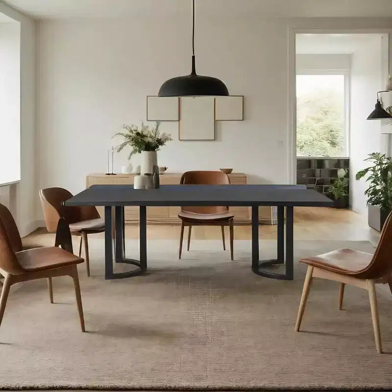 Christopher Knight Home Evat 95 Table de salle à manger rectangulaire moderne 8 places en bois d'hévéa, noir