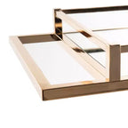 Desserte de bar rectangulaire à 2 niveaux Capri - BCT8003A - Or/Miroir - Safavieh