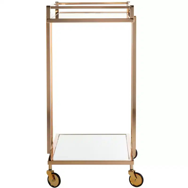 Desserte de bar rectangulaire à 2 niveaux Capri - BCT8003A - Or/Miroir - Safavieh