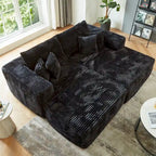 HOOOWOOO Canapé d'angle moderne en peluche avec pouf amovible