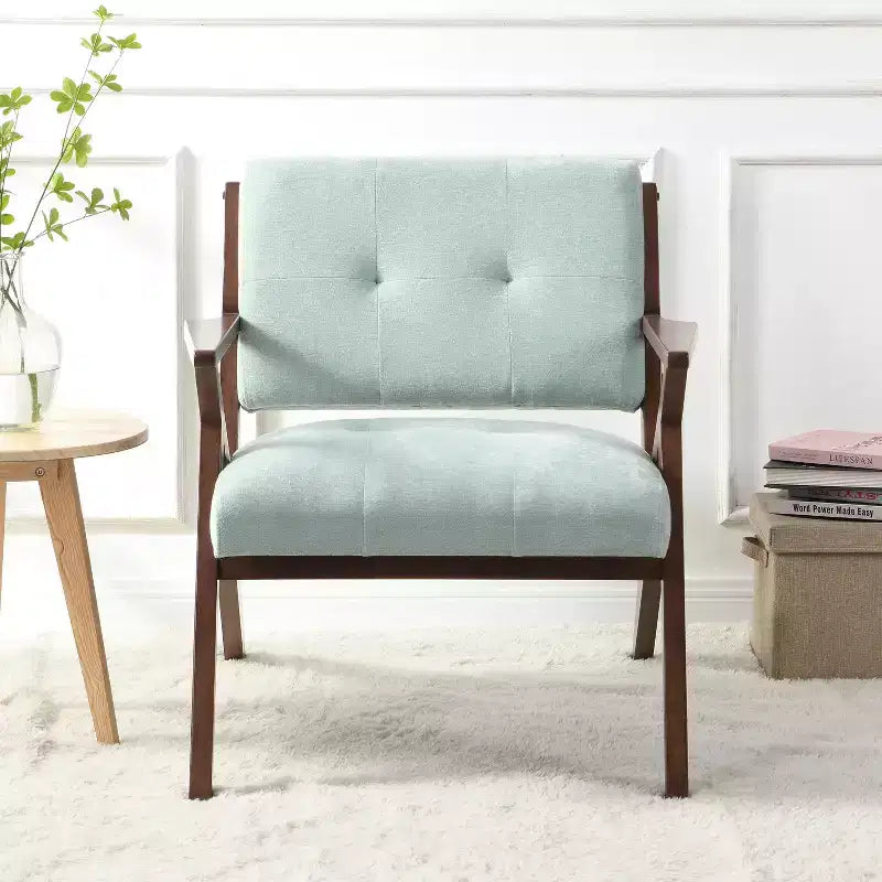 Christopher Knight Home Yuna, fauteuil d'appoint rembourré en bois, vert/marron