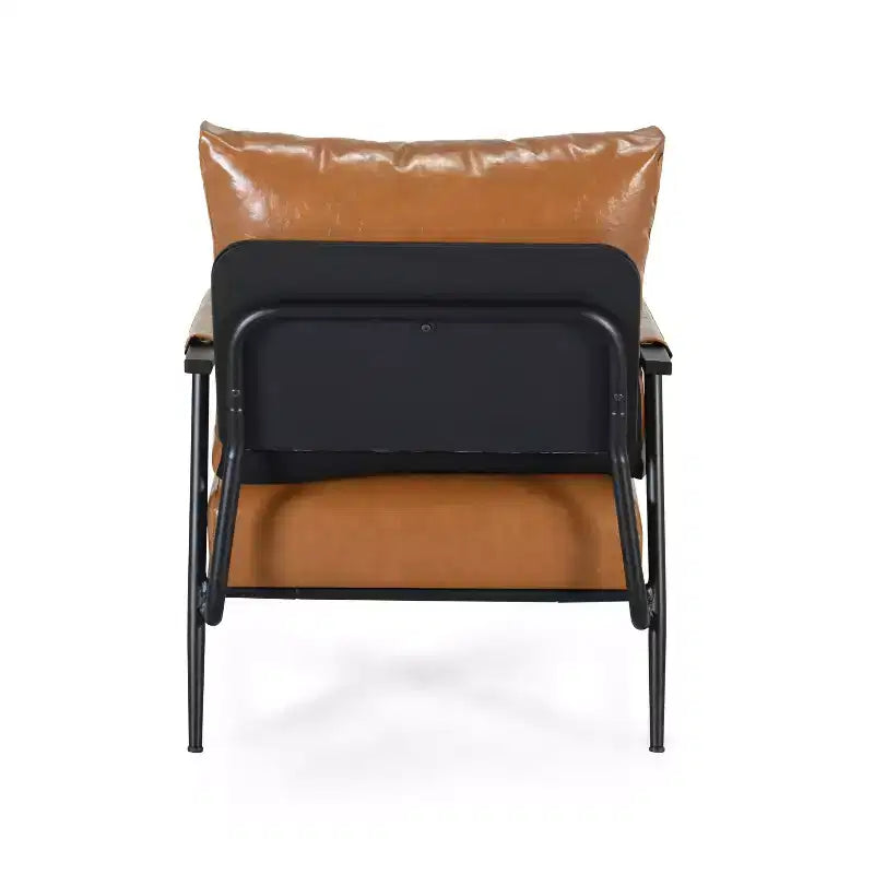 Christopher Knight Home Wayne Fauteuil d'appoint en similicuir et métal, Brun/Noir